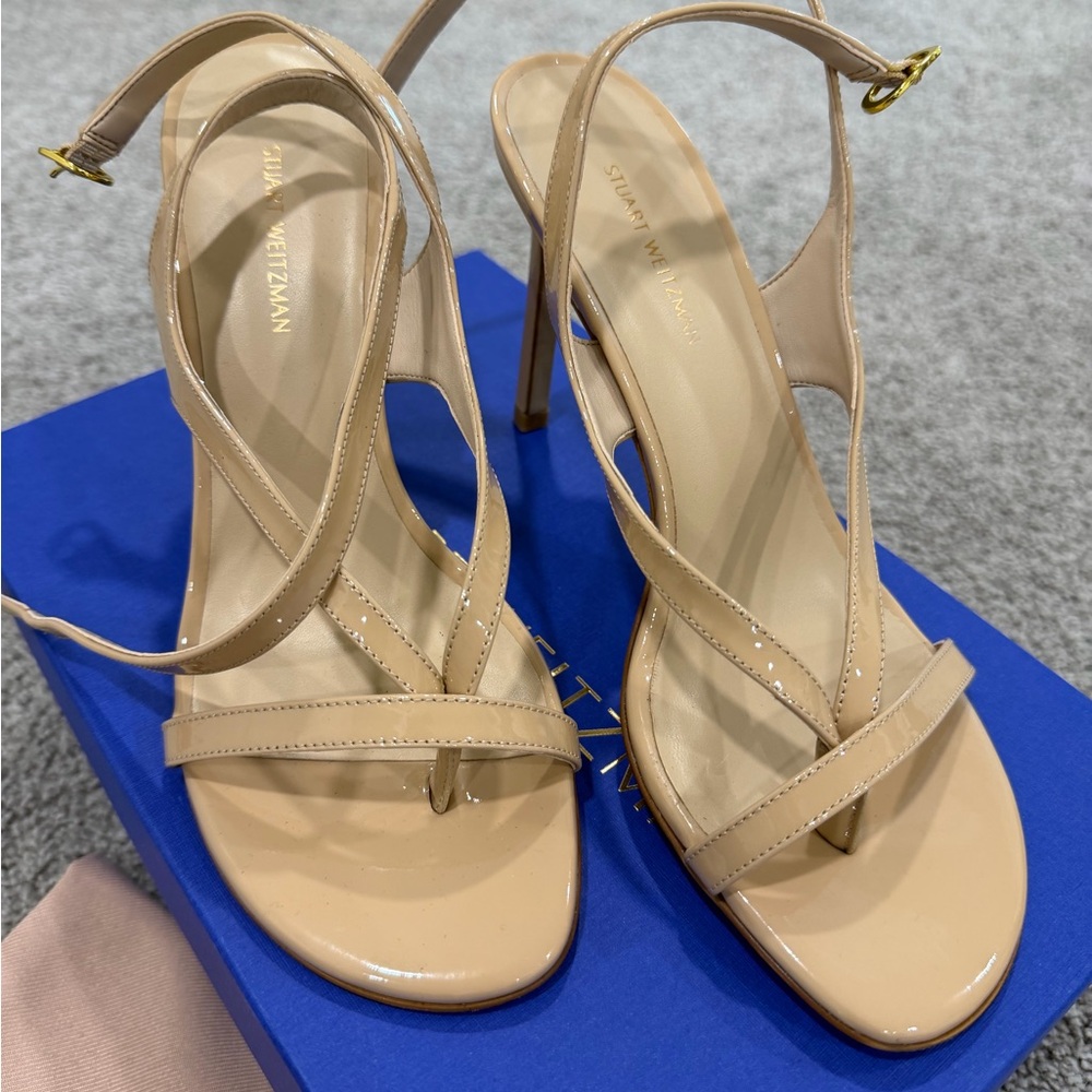 Stuart Weitzman Beige Strappy Heels